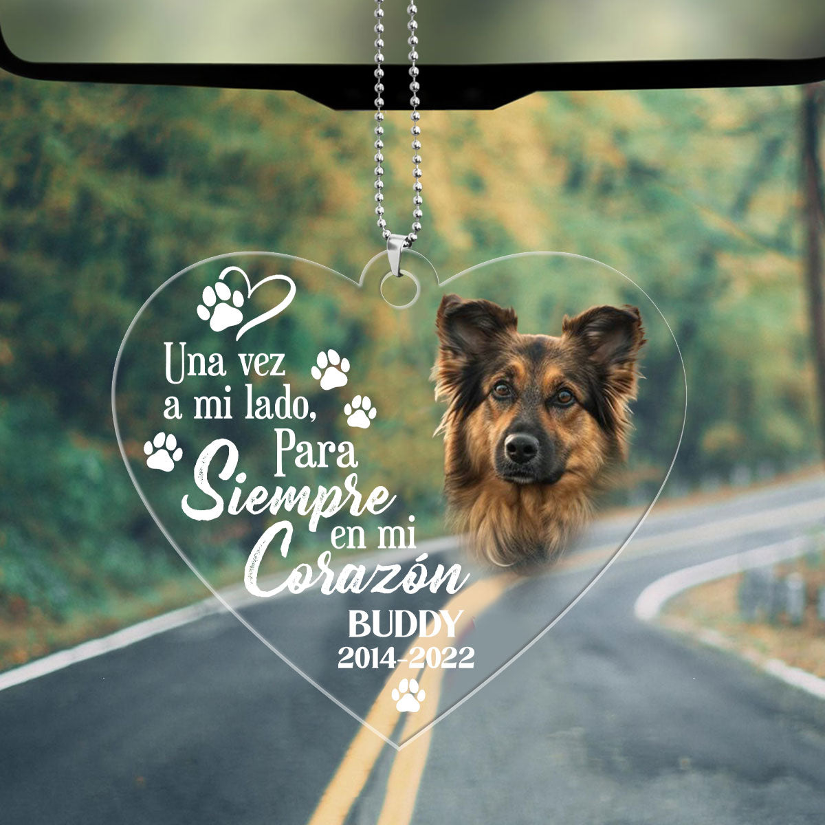 Una vez a mi lado, Para siempre en mi corazón - Personalized Custom Car Ornament DSUPCHONNH1549M