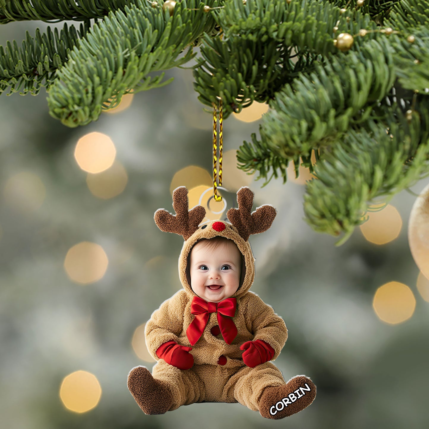 Baby In Christmas Costume - Personalized 1-Side Acrylic Ornament DSACOHLN2244TA