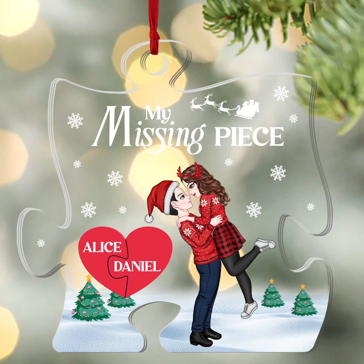You Are My Missing Piece - Personalized 1-Side Acrylic Ornament DSACOHLPA2581T