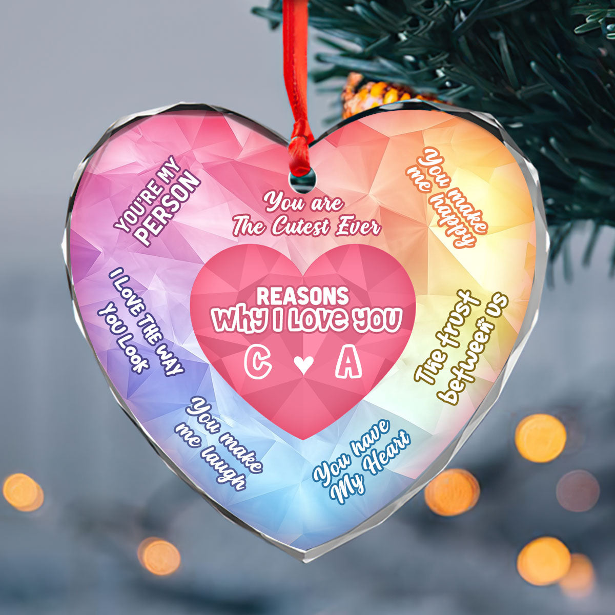 Reasons Why I Love You - Personalized Heart Shaped Ceramic Ornament DSHGOHLPA2161M