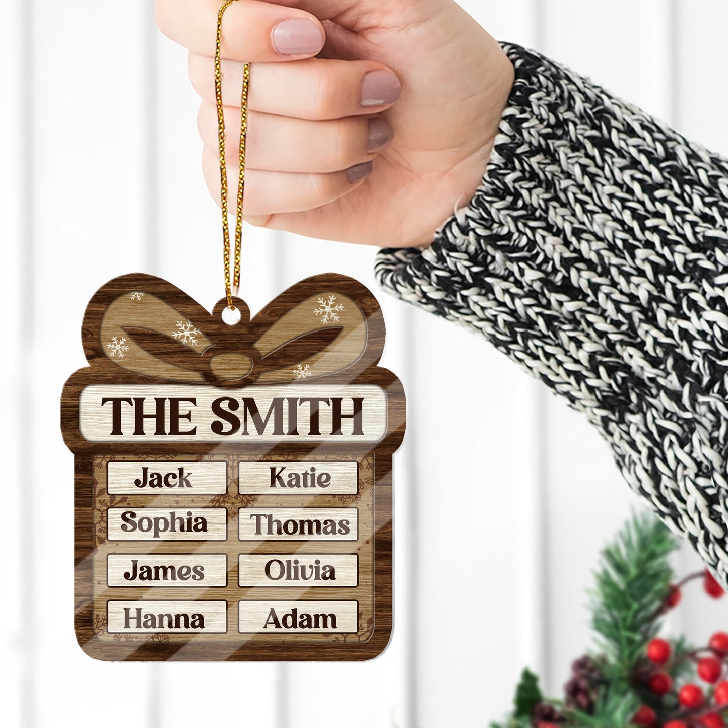 Family Present - Personalized 1-Side Acrylic Ornament DSACOTTN1029M