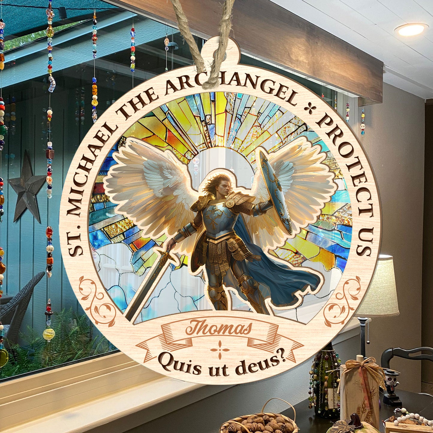 St Michael The Archangel - Personalized Suncatcher Ornament DSSUNOPHA1170M
