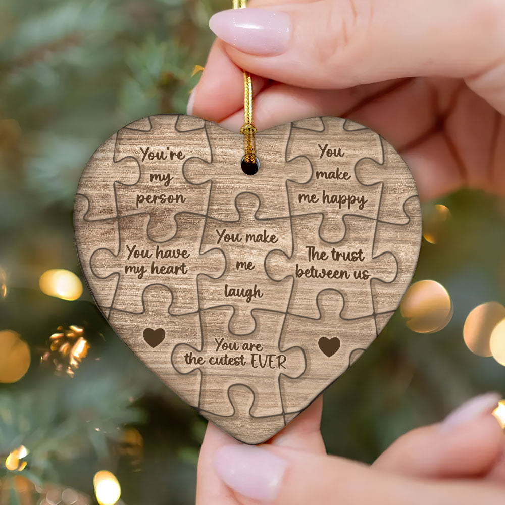 Reasons Why I Love You - Personalized Heart Shaped Ceramic Ornament DSHCOHLN2157TA