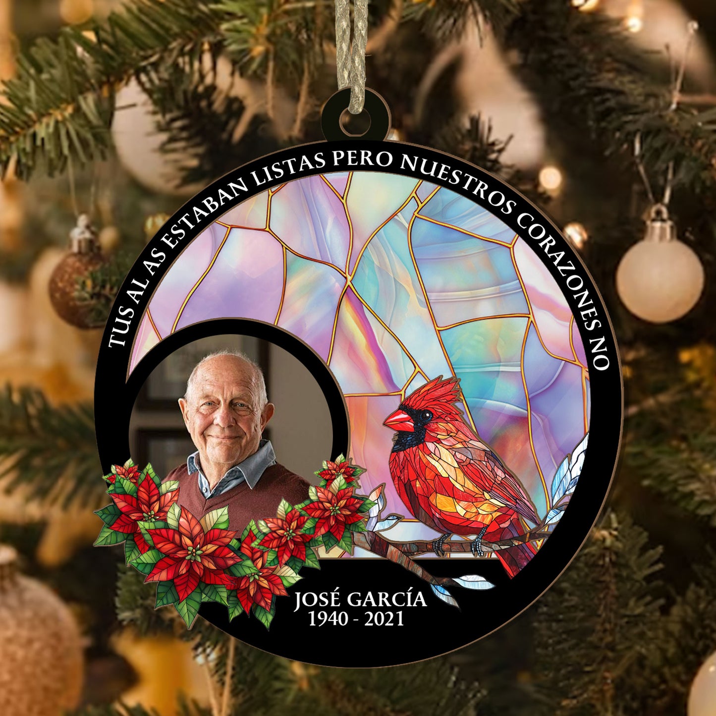 Nuestra Primera Navidad Sin Ti - Personalized Wood & Acrylic Ornament DSWAOHLPA2197TA