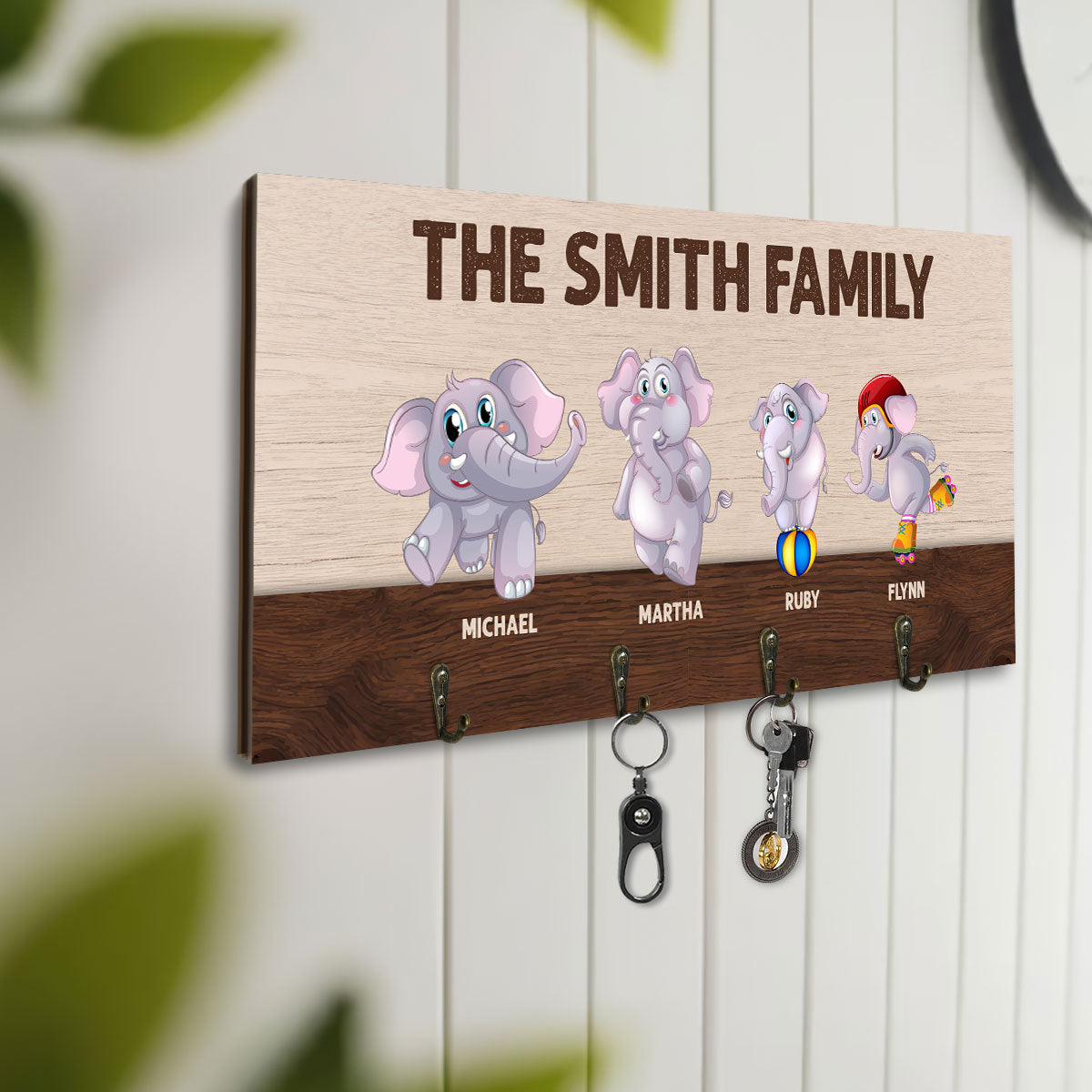 The Elephant Family - Personalized Key Holder DSUWKHCSDN1961L