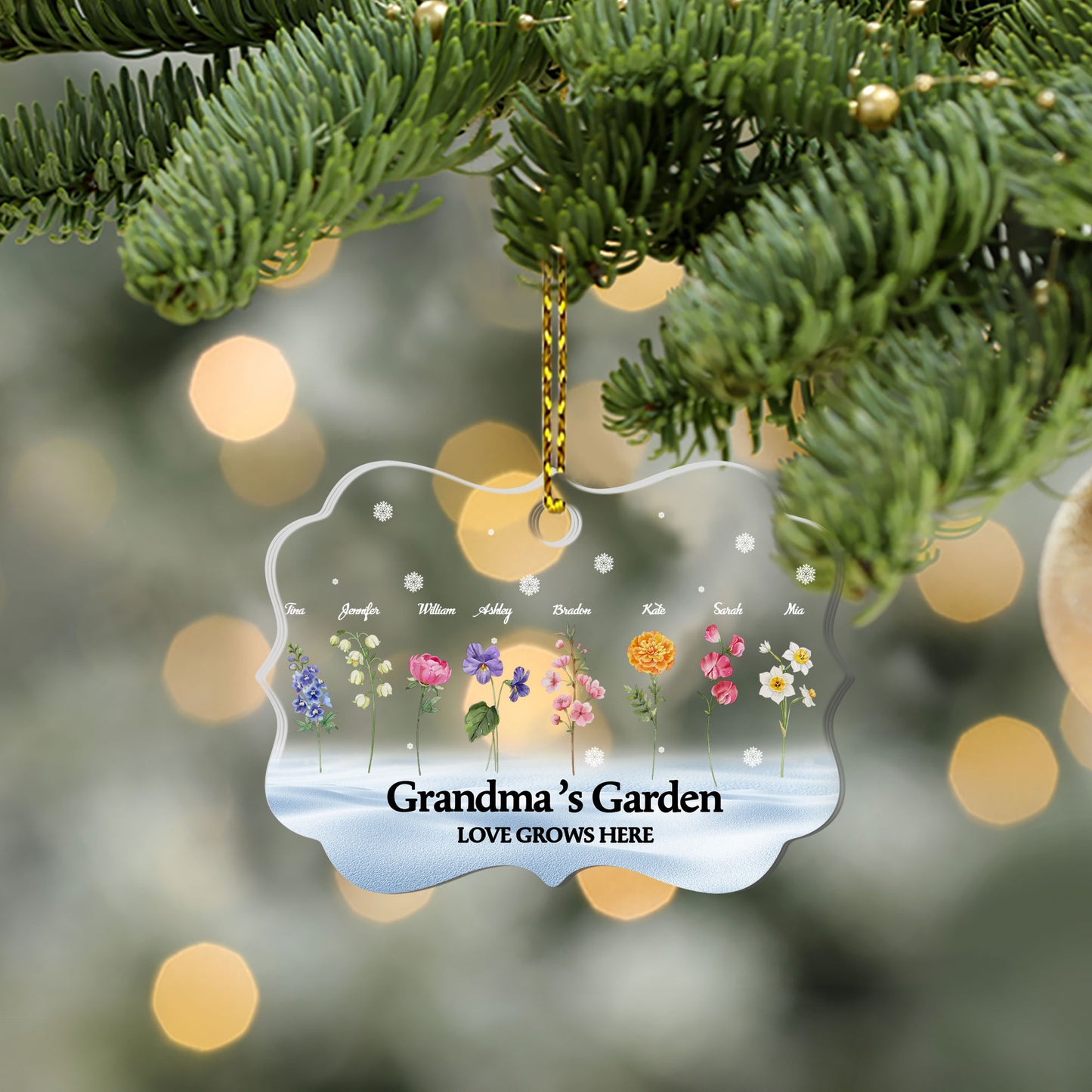 Grandma‘s Garden Love Grows Here - Personalized 1-Side Acrylic Ornament DSACOHLPA1993M