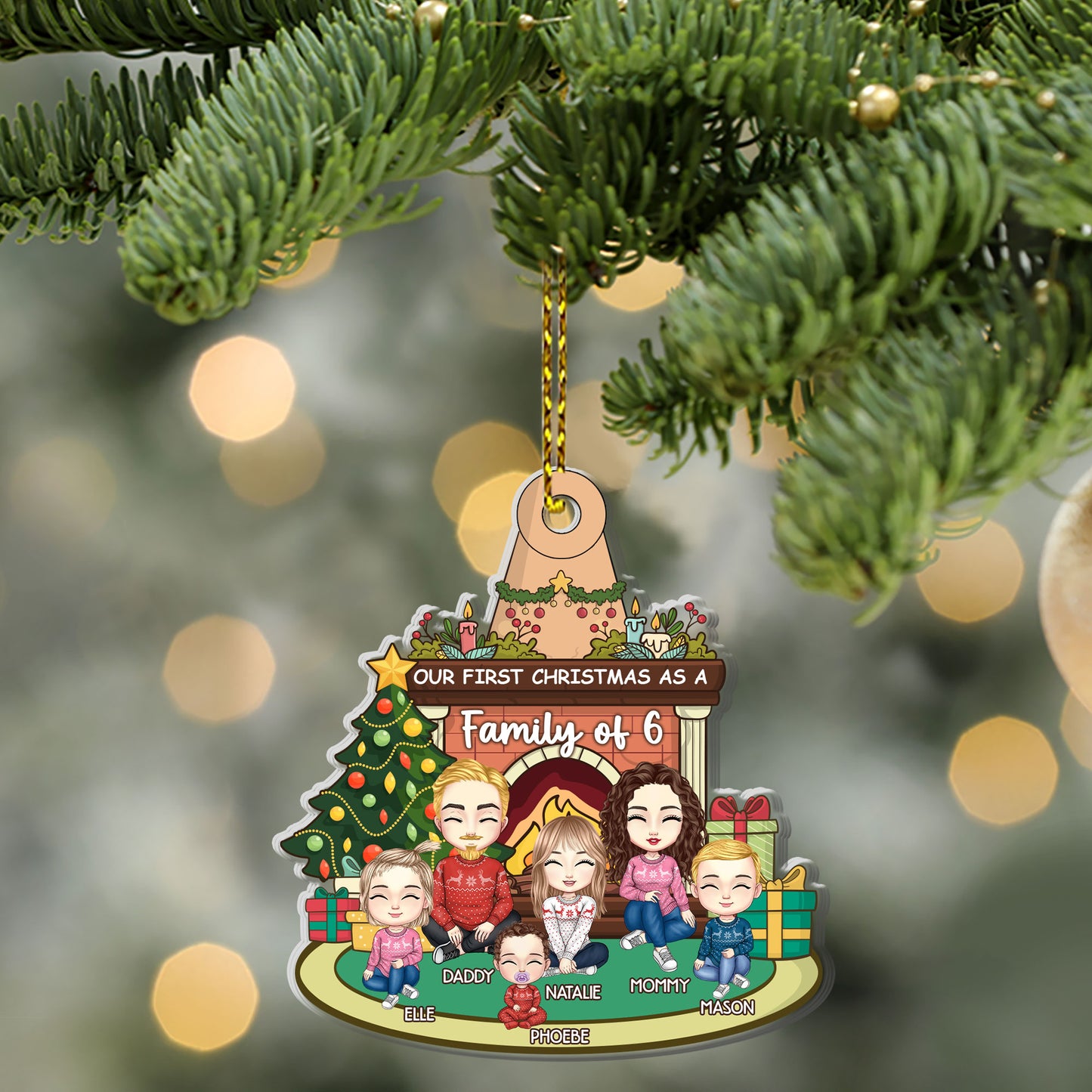 Our First Christmas As A Family - Personalized 1-Side Acrylic Ornament DSACODN2154D
