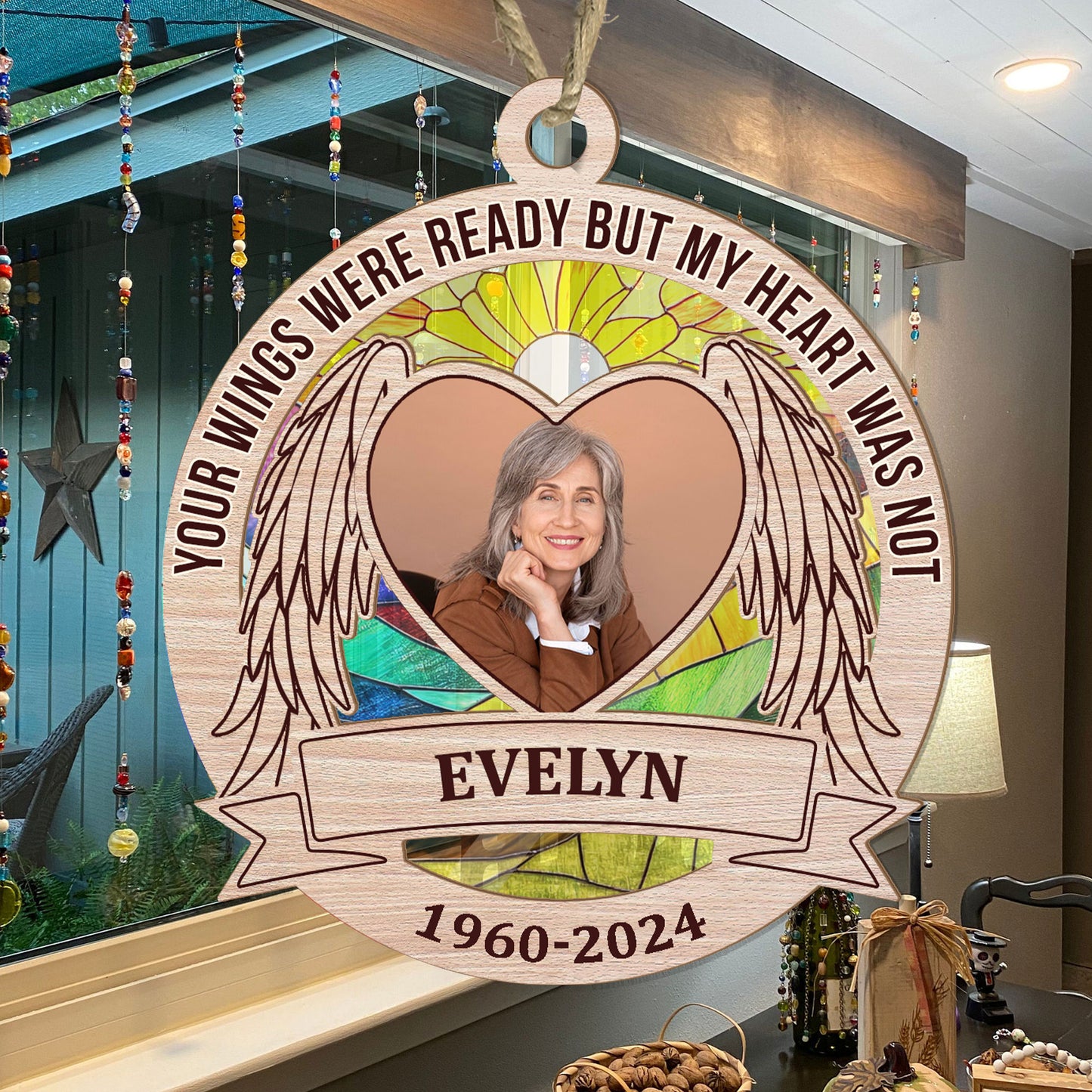 Your Wings Were Ready But My Heart Was Not - Personalized Suncatcher Ornament DSSUNODM1447TA