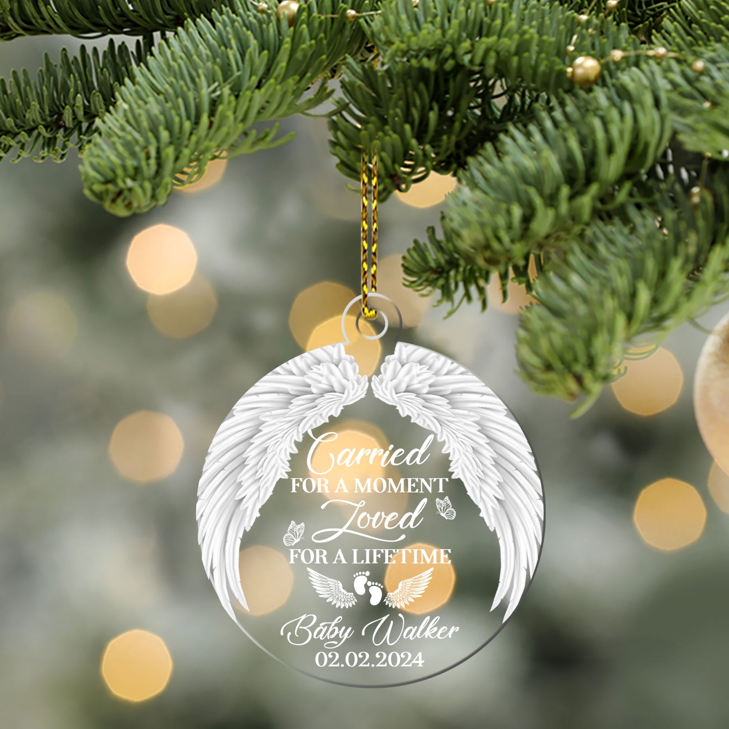 Carried For A Moment Loved For A Lifetime - Personalized 1-Side Acrylic Ornament DSACOHLN1938M