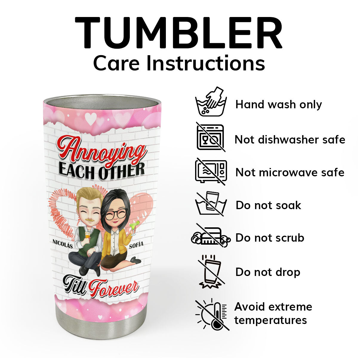 Annoying Each Other Till FOREVER - Personalized Tumbler DSSSTNNHA1535M