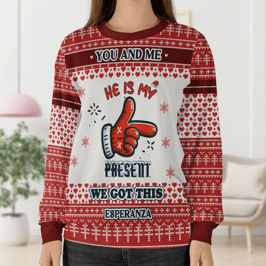 You And Me We Got This First Christmas Together | Personalized Wool Sweater DSWSWHLPA2231T