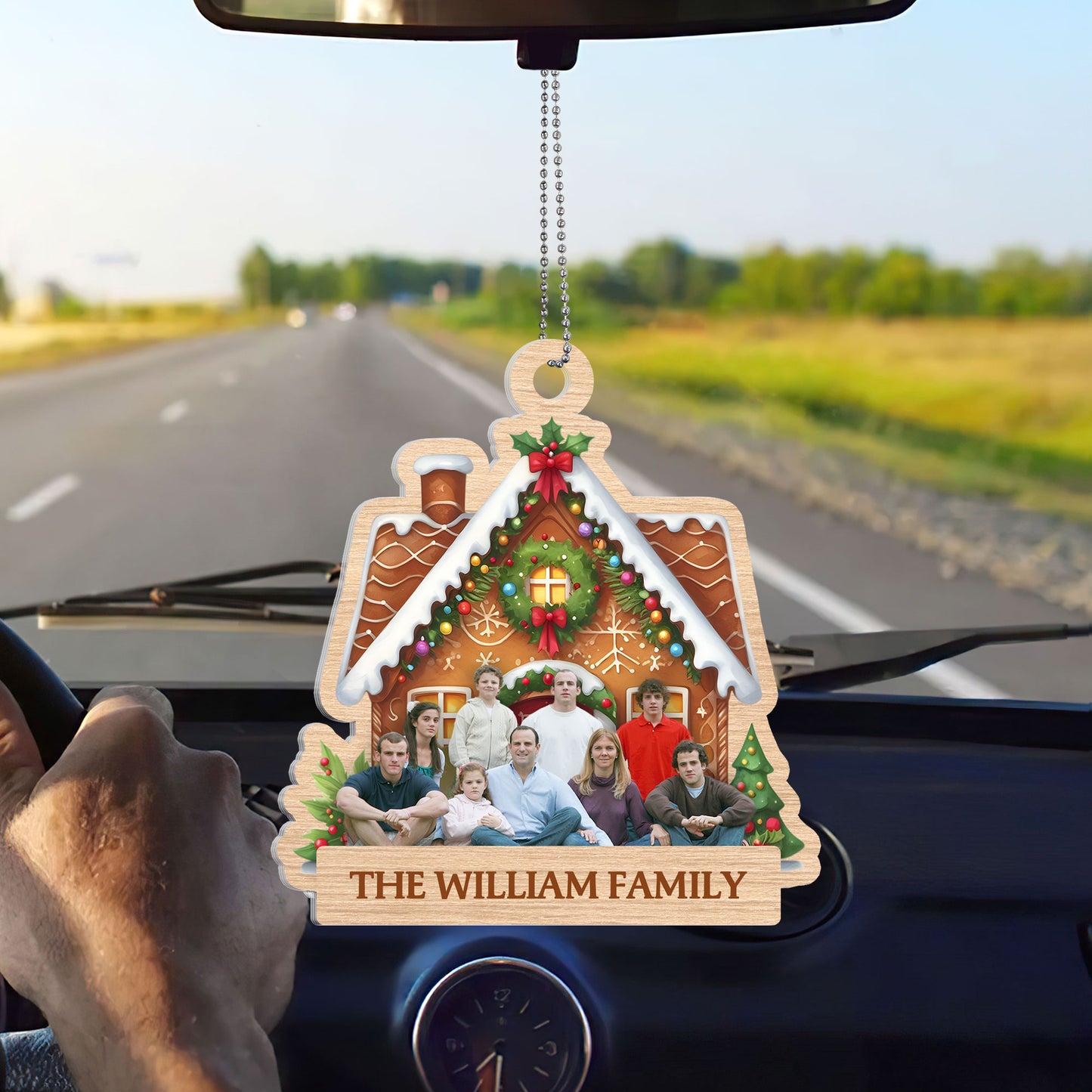 Custom Photo Family Gingerbread House - Personalized 1-Side Acrylic Ornament DSACOHLPA2125M
