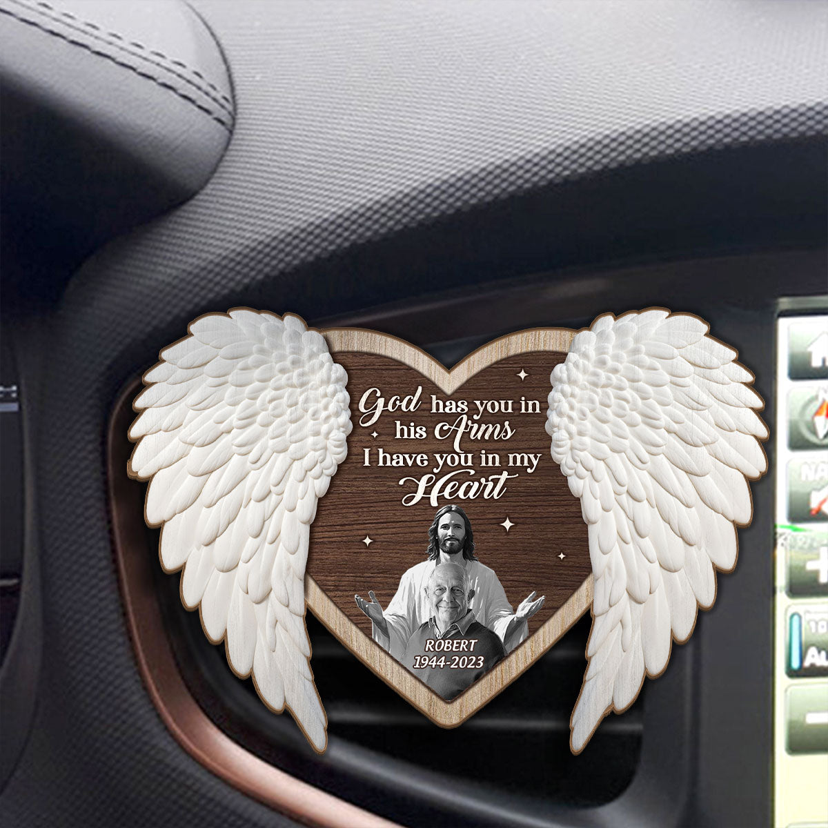 God Has You In His Arms I Have You In My Heart - Personalized Car Visor Clip DSCVCDN2196TA