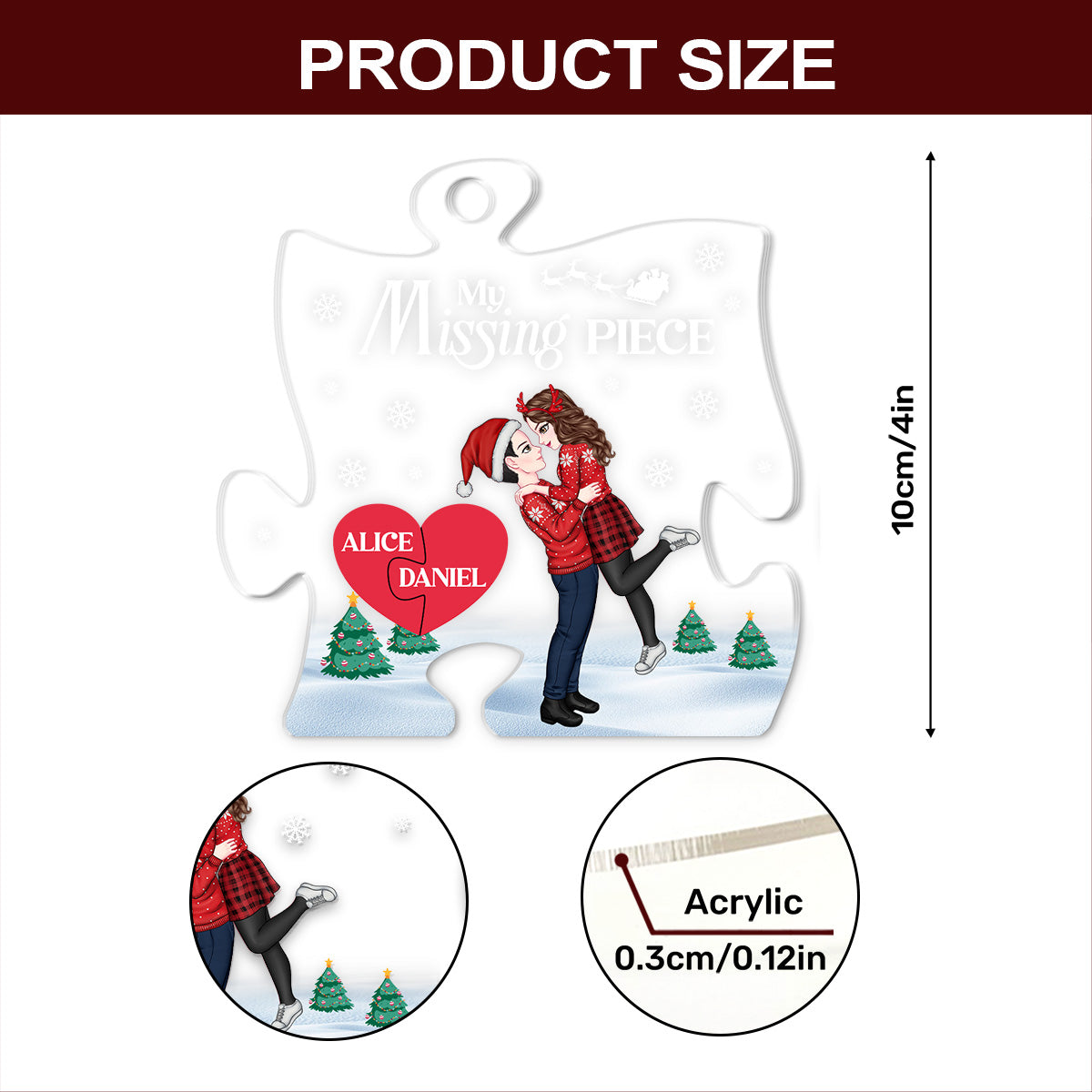 You Are My Missing Piece - Personalized 1-Side Acrylic Ornament DSACOHLPA2581T