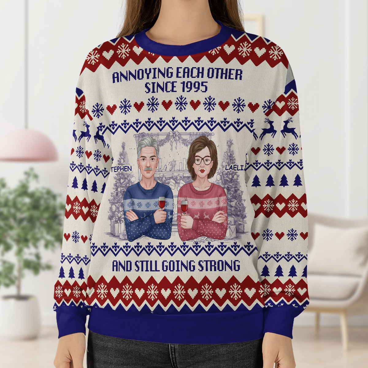 Annoying Each Other Since | Personalized Wool Sweater DSWSWHLN2228T