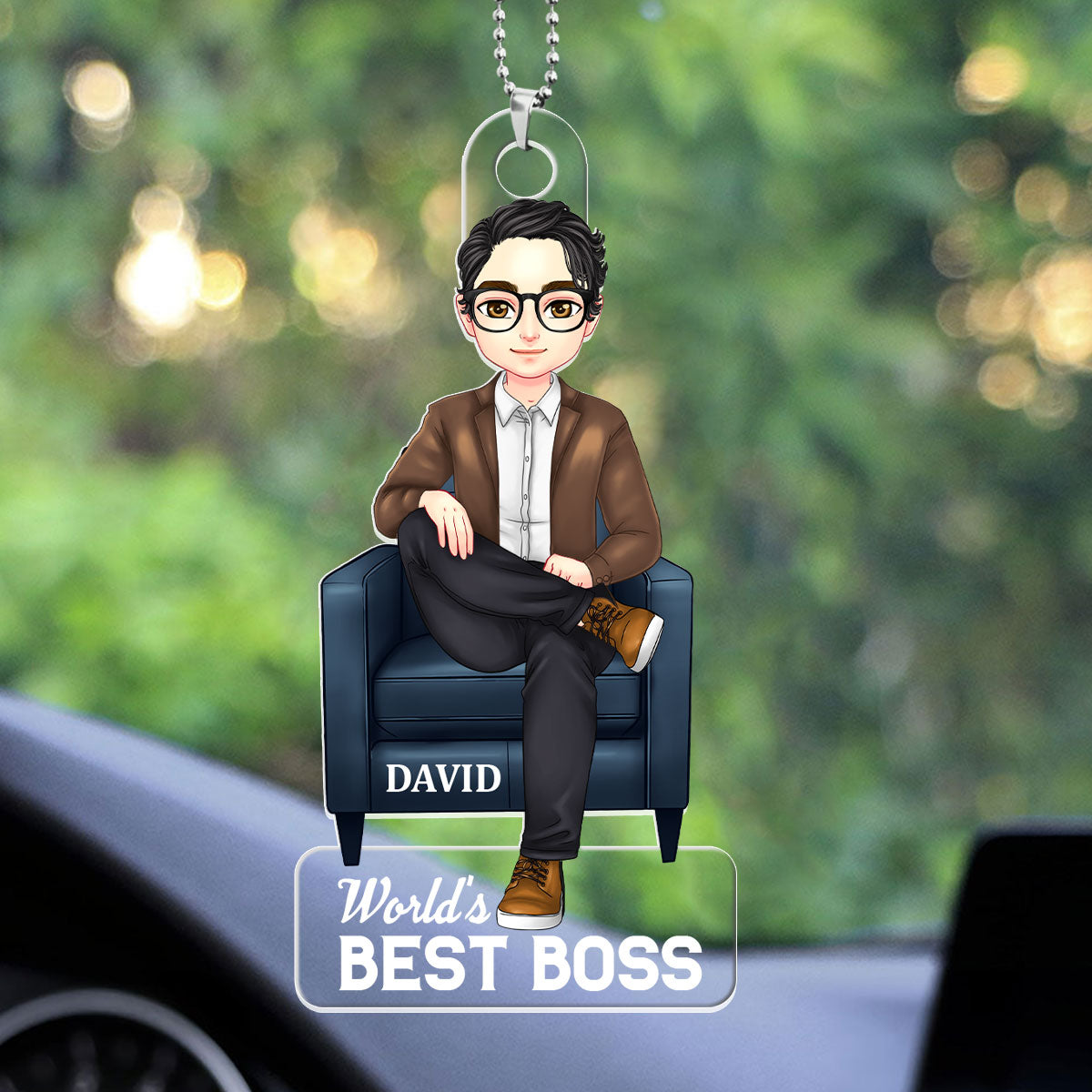 Best Boss Ever - Personalized Custom Car Ornament DSUPCHOHLM1512D