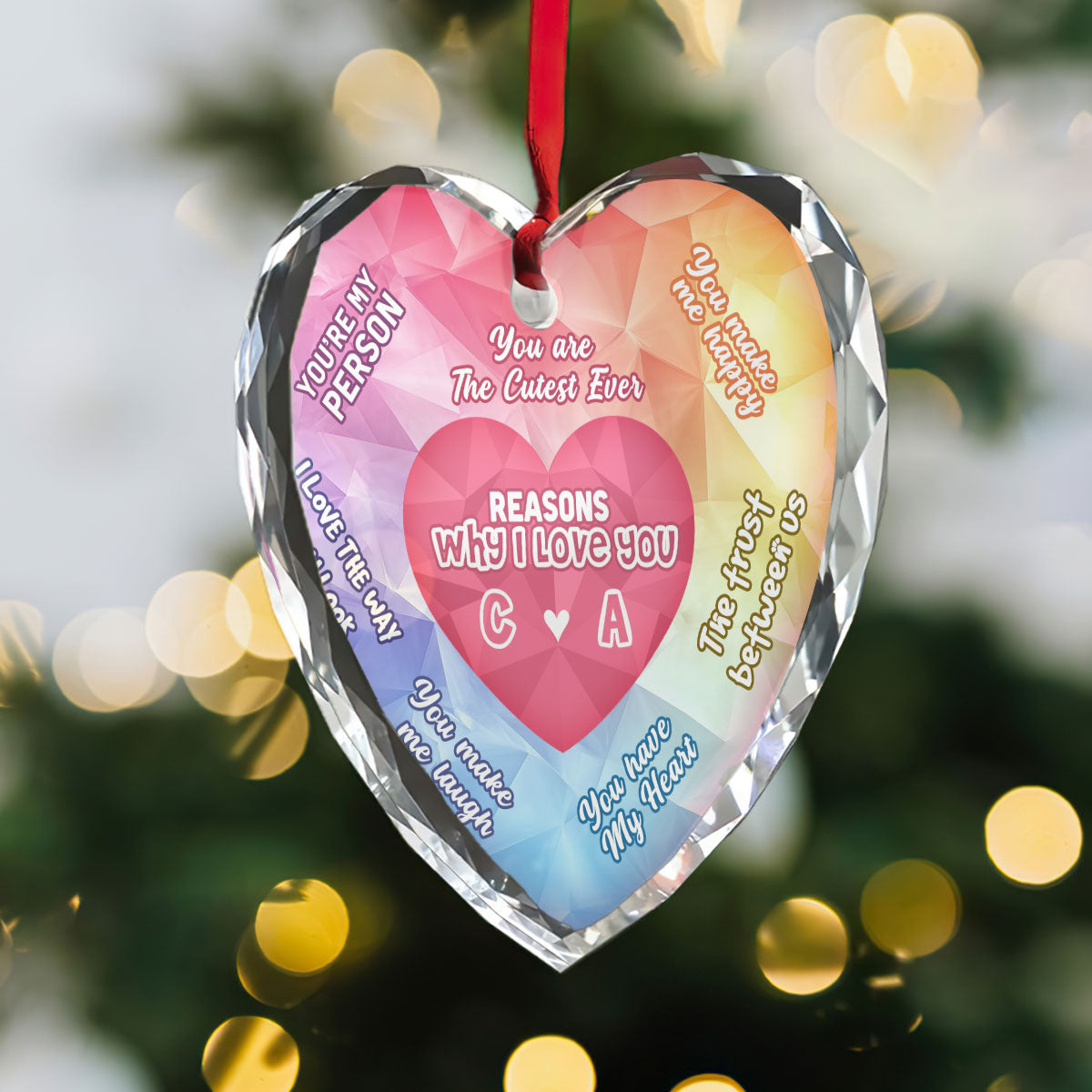 Reasons Why I Love You - Personalized Heart Shaped Ceramic Ornament DSHGOHLPA2161M
