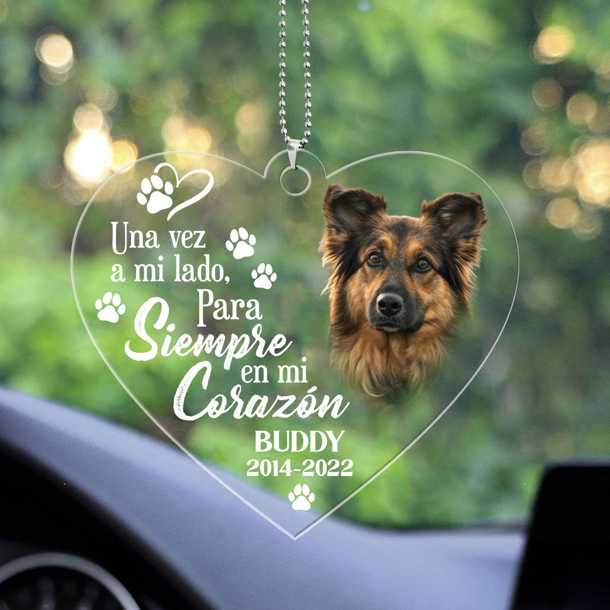 Una vez a mi lado, Para siempre en mi corazón - Personalized Custom Car Ornament DSUPCHONNH1549M