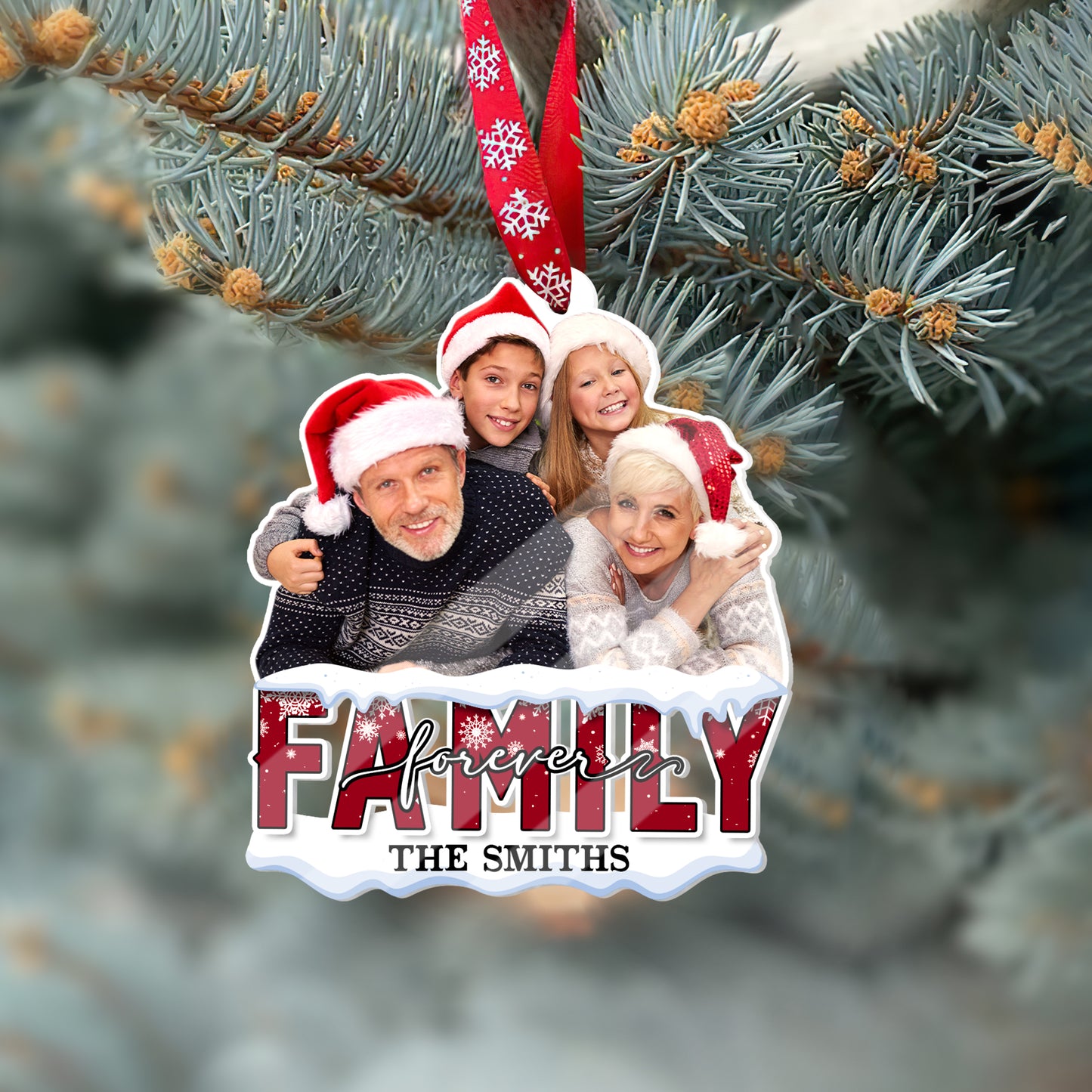 Family Forever - Personalized 1-Side Acrylic Ornament DSACOTHA1008D