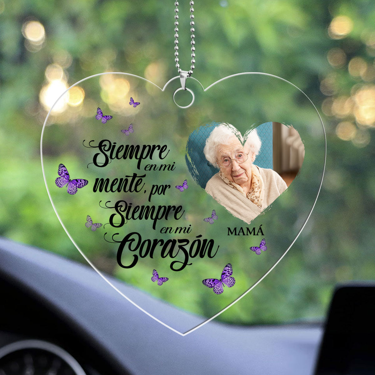 Siempre En Mi Mente - Personalized Custom Car Ornament DSUPCHOHLPA1976TA