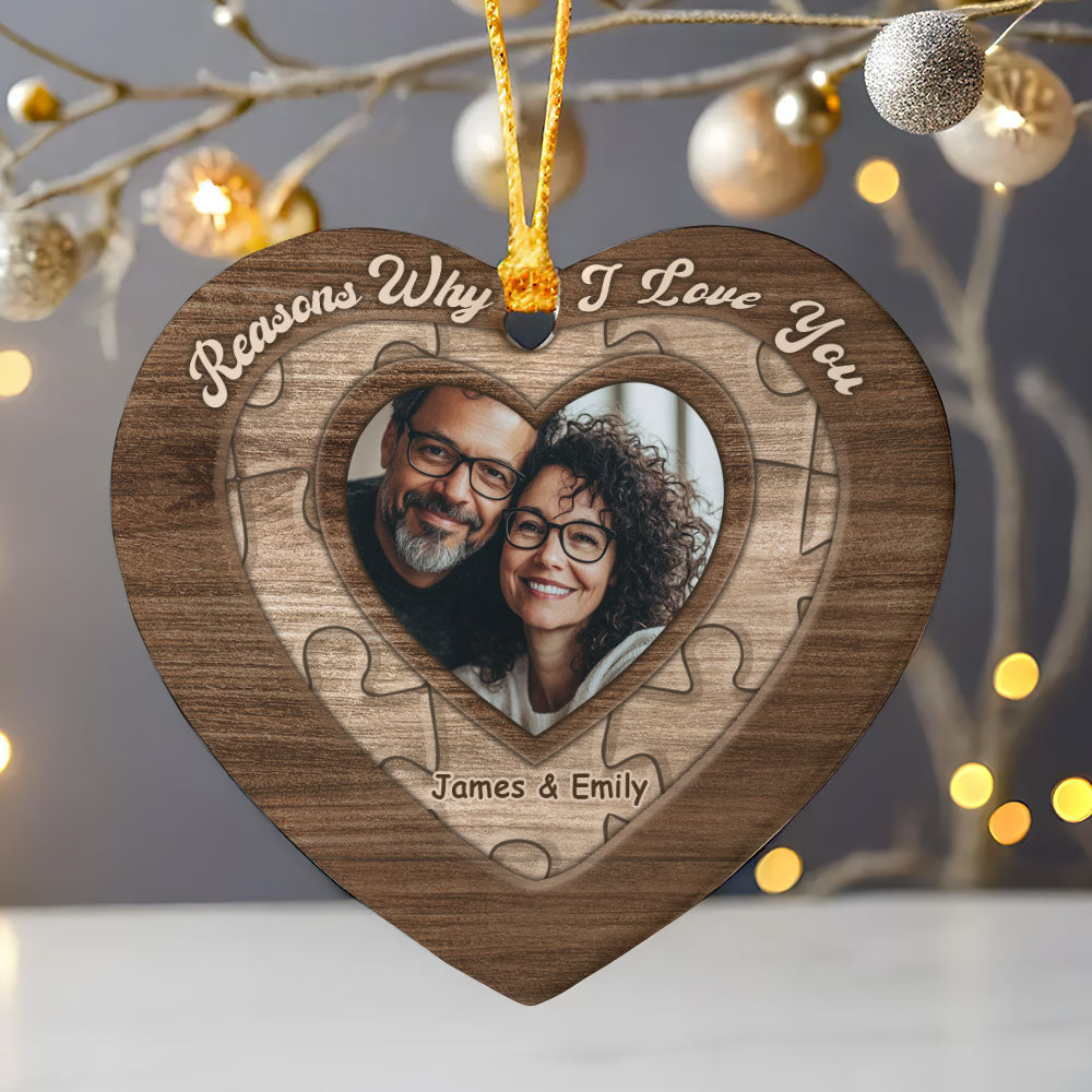 Reasons Why I Love You - Personalized Heart Shaped Ceramic Ornament DSHCOHLN2157TA
