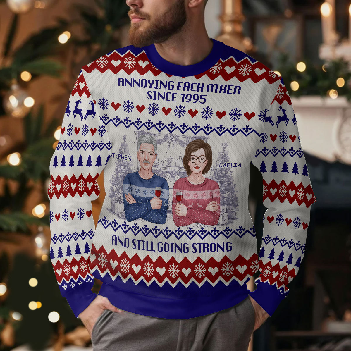 Annoying Each Other Since | Personalized Wool Sweater DSWSWHLN2228T