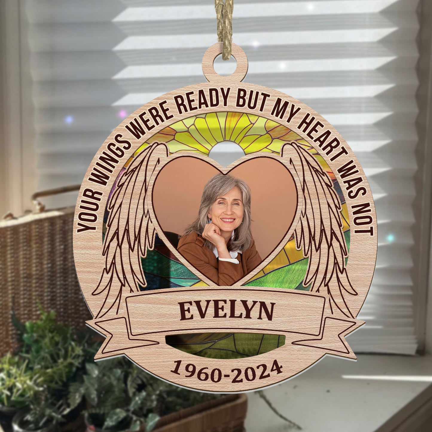 Your Wings Were Ready But My Heart Was Not - Personalized Suncatcher Ornament DSSUNODM1447TA