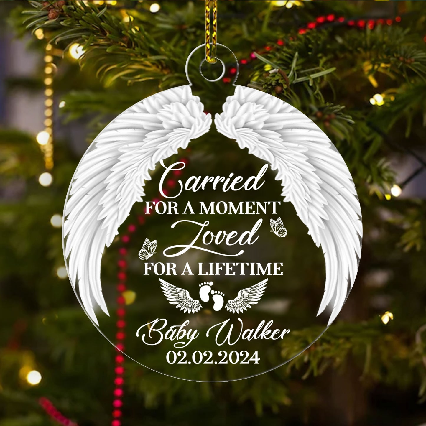 Carried For A Moment Loved For A Lifetime - Personalized 1-Side Acrylic Ornament DSACOHLN1938M