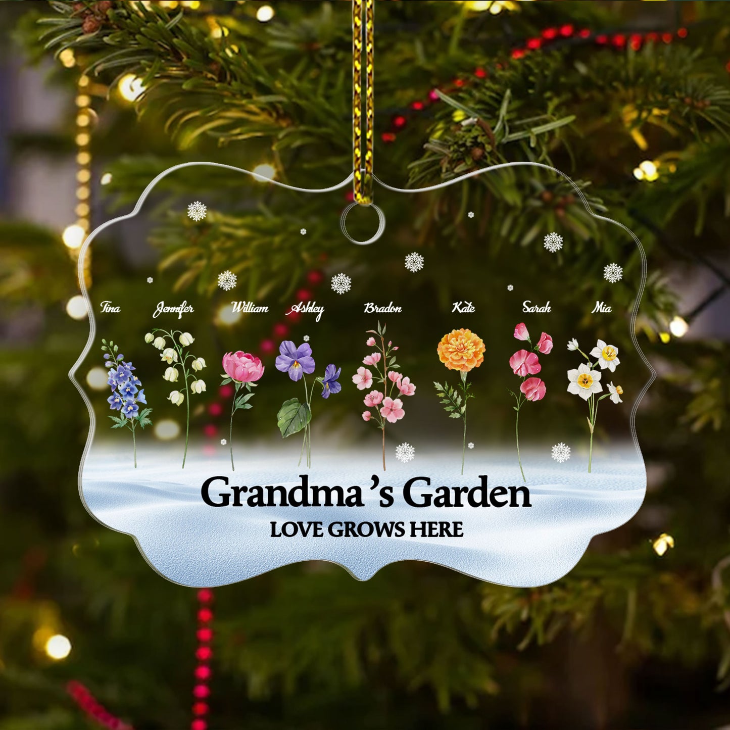 Grandma‘s Garden Love Grows Here - Personalized 1-Side Acrylic Ornament DSACOHLPA1993M