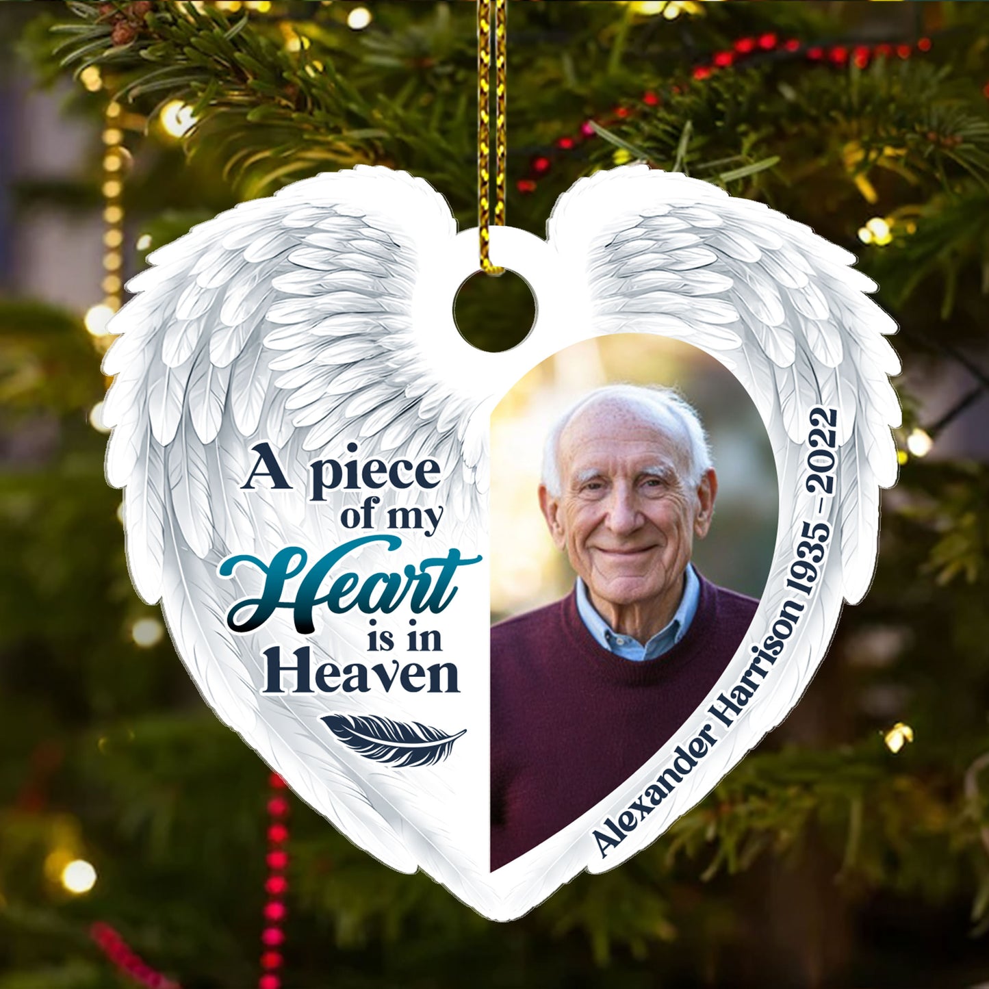 A Piece Of My Heart Is In Heaven - Personalized 1-Side Acrylic Ornament DSACOHLPA2210L
