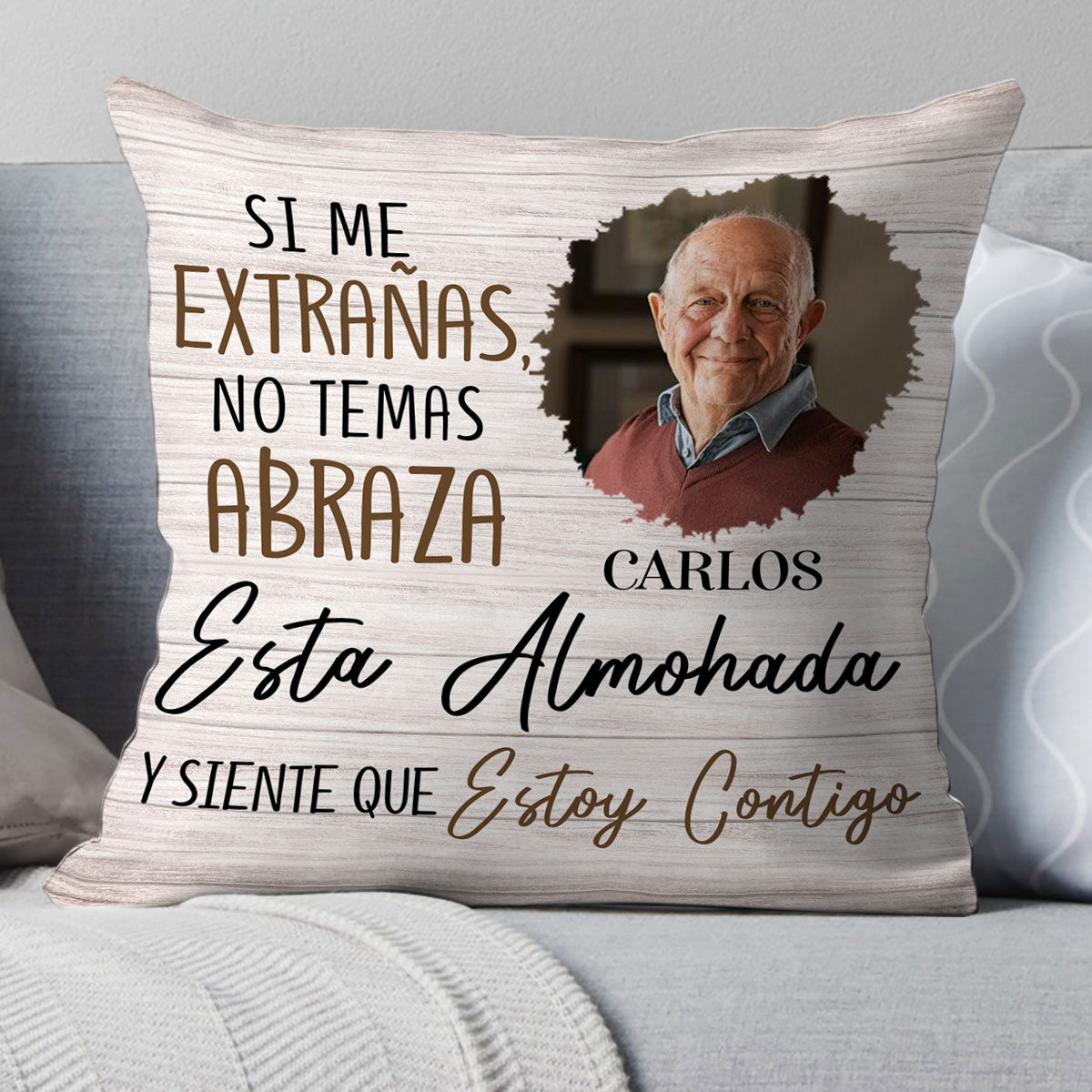 Siente Que Estoy Contigo - Personalized Crystal Velvet Pillow DSPILWHLN1913L