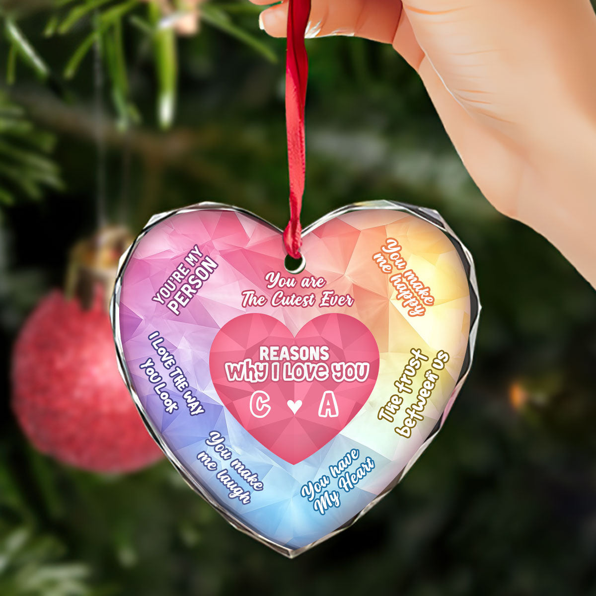 Reasons Why I Love You - Personalized Heart Shaped Ceramic Ornament DSHGOHLPA2161M