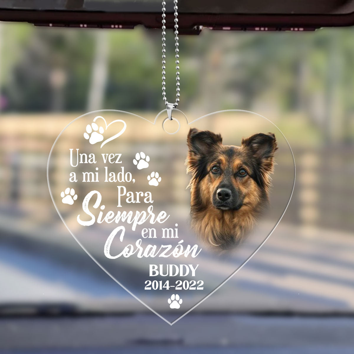Una vez a mi lado, Para siempre en mi corazón - Personalized Custom Car Ornament DSUPCHONNH1549M