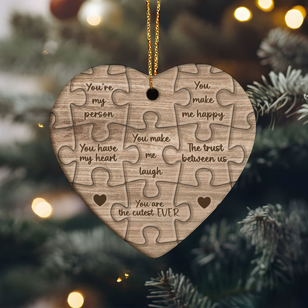 Reasons Why I Love You - Personalized Heart Shaped Ceramic Ornament DSHCOHLN2157TA