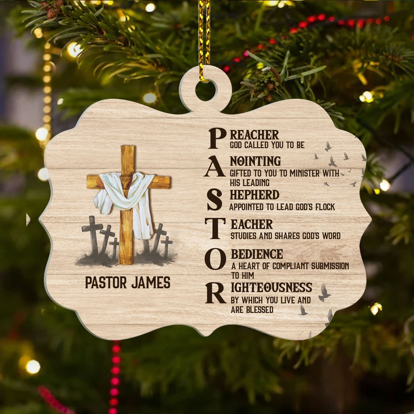 PASTOR - Personalized 1-Side Acrylic Ornament DSACOHLPA2386M