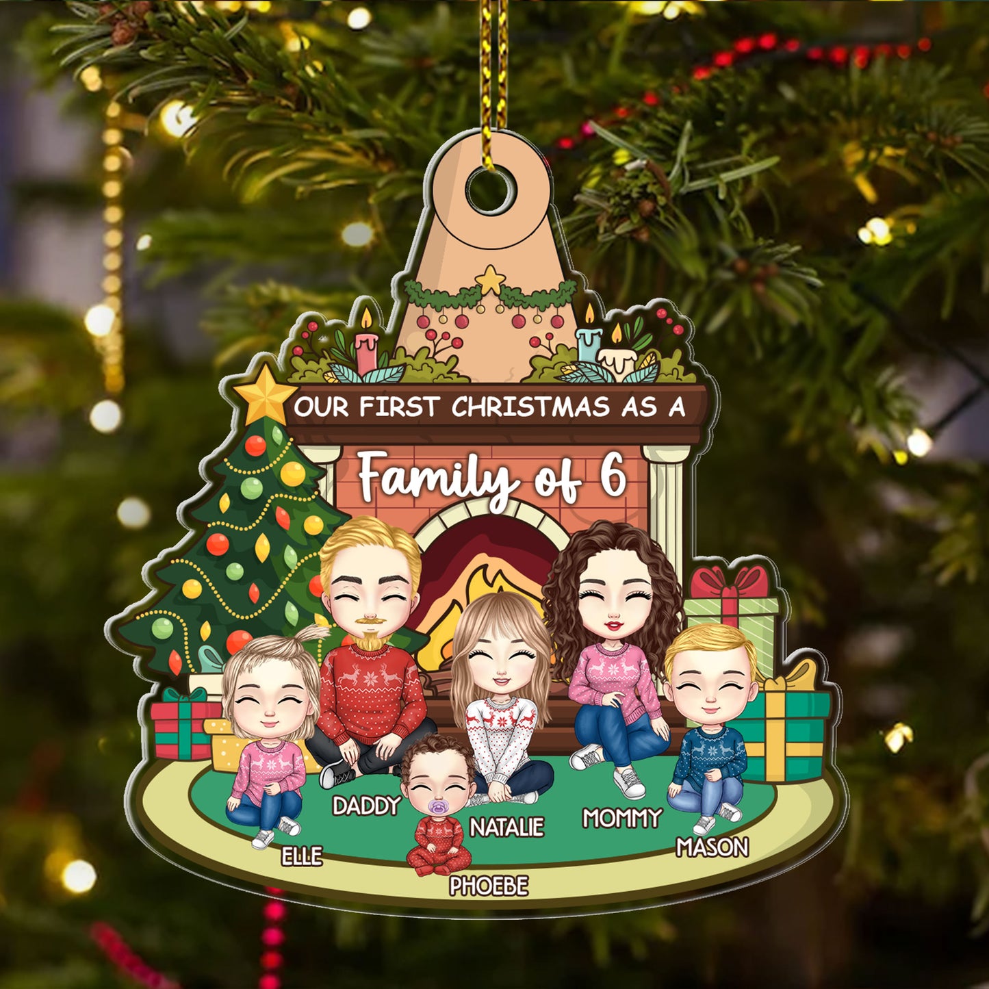Our First Christmas As A Family - Personalized 1-Side Acrylic Ornament DSACODN2154D