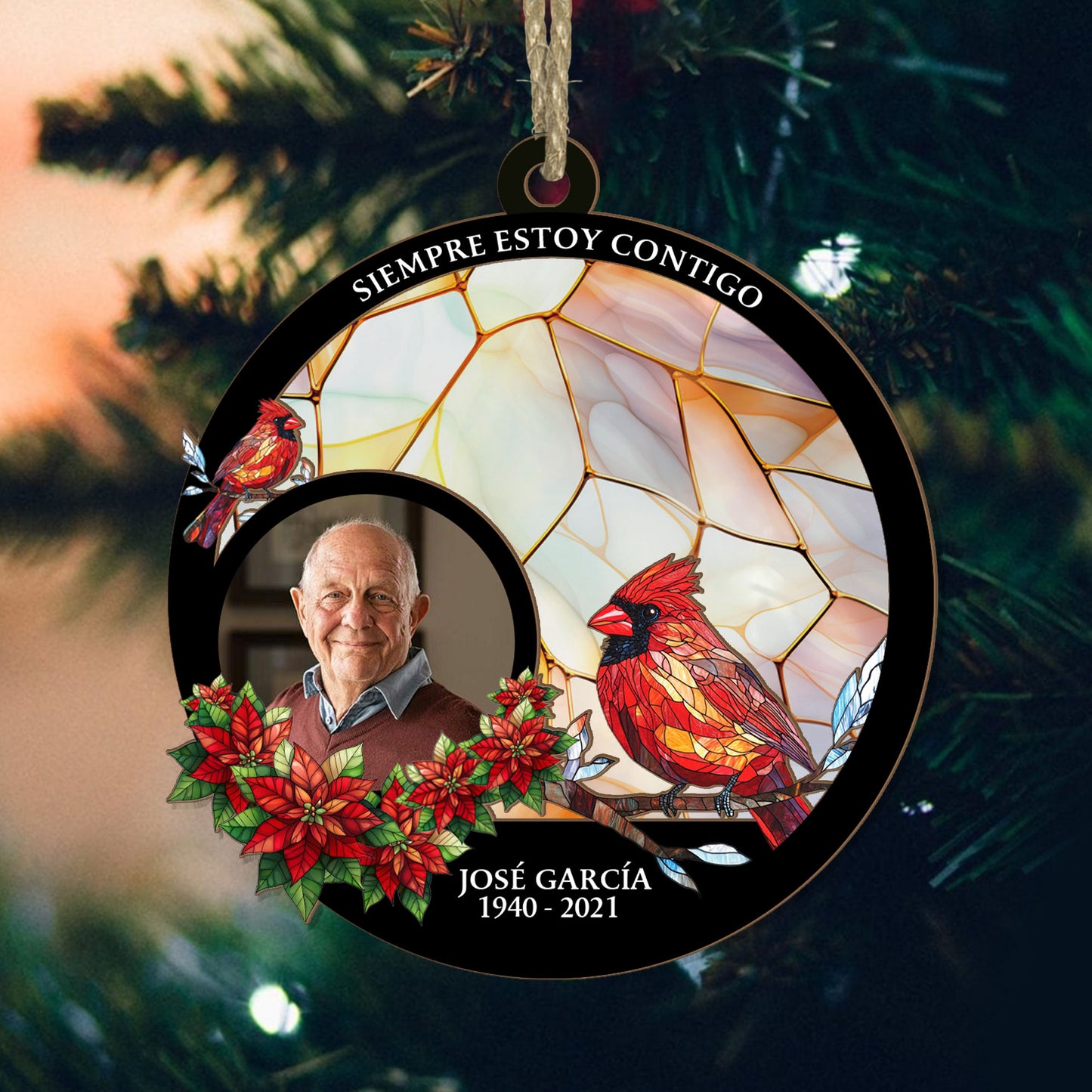 Nuestra Primera Navidad Sin Ti - Personalized Wood & Acrylic Ornament DSWAOHLPA2197TA