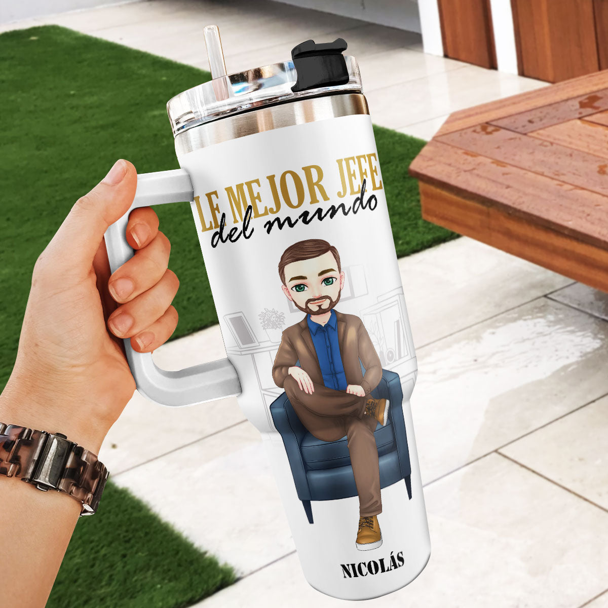 Mejor Jefe Del Mundo - Personalized Tumbler DSSSTDHA1550L