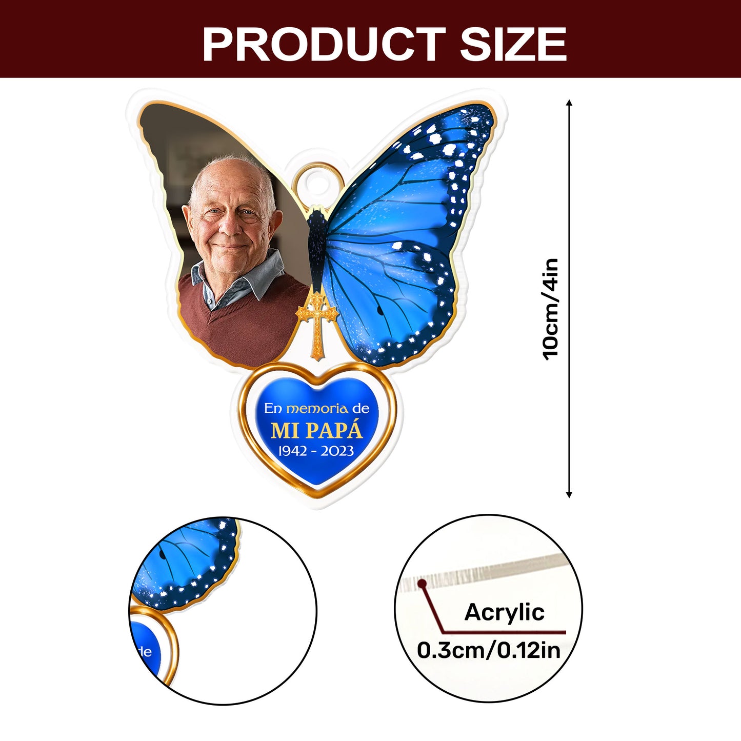 En Memoria Amorosa - Personalized 1-Side Acrylic Ornament DSACOHLHA1831M