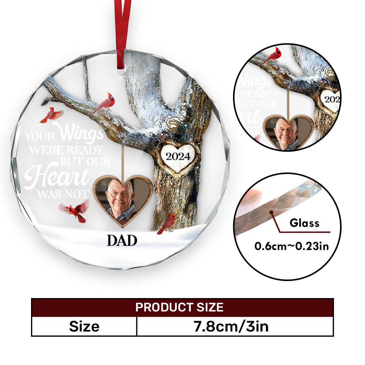 Always With You - Personalized Custom Glass Ornament DSURGOPHLN2605T