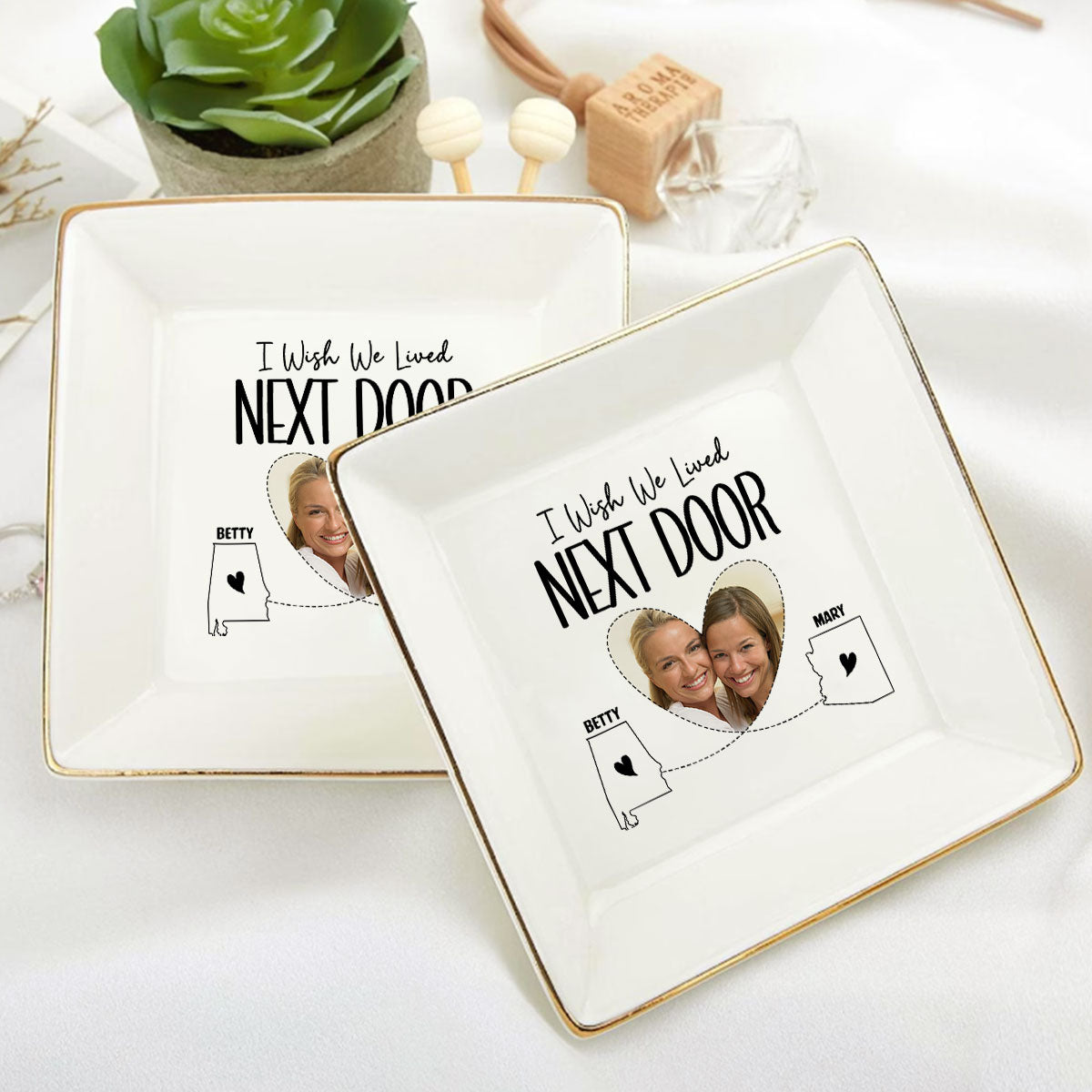 I Wish We Lived Closer Besties - Personalized Jewelry Dish DSJDHLPA2473L