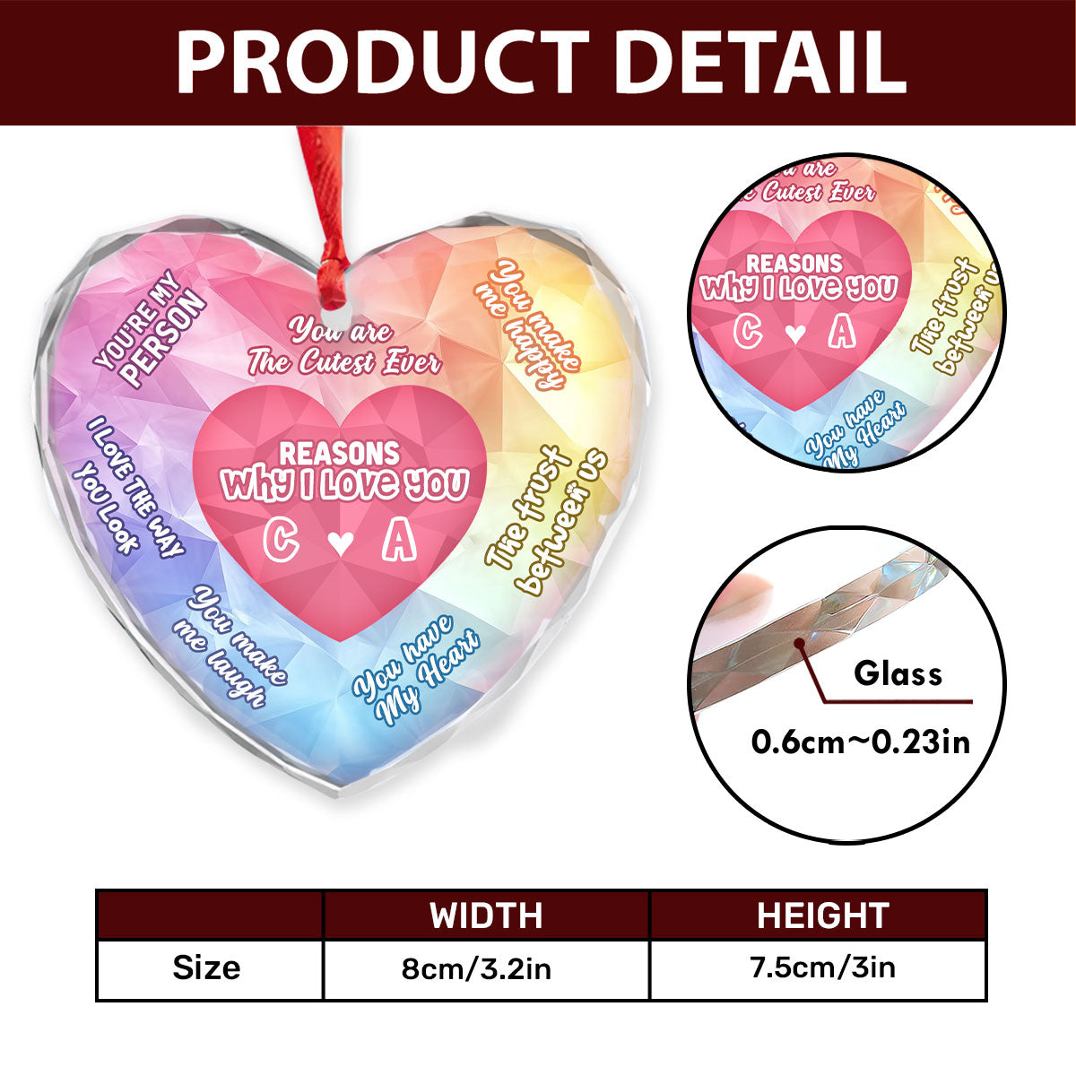Reasons Why I Love You - Personalized Heart Shaped Ceramic Ornament DSHGOHLPA2161M