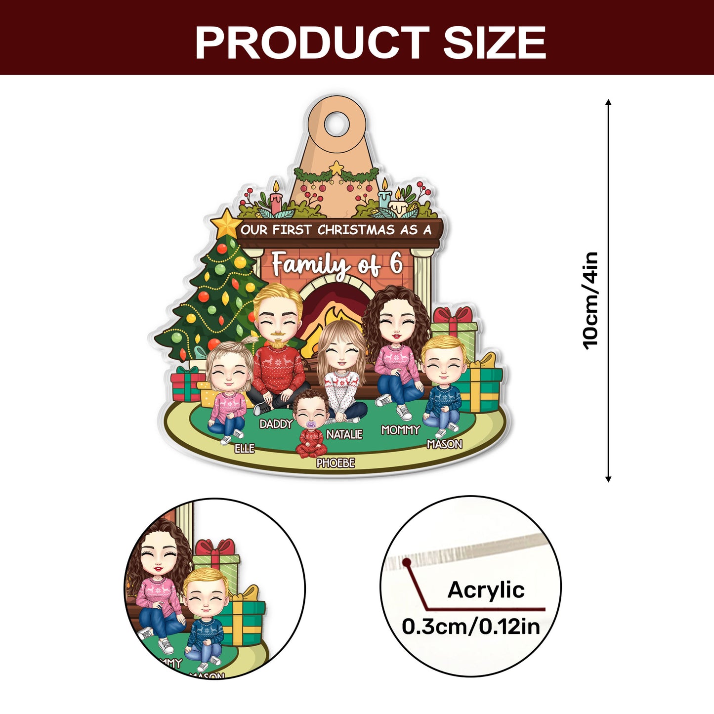 Our First Christmas As A Family - Personalized 1-Side Acrylic Ornament DSACODN2154D