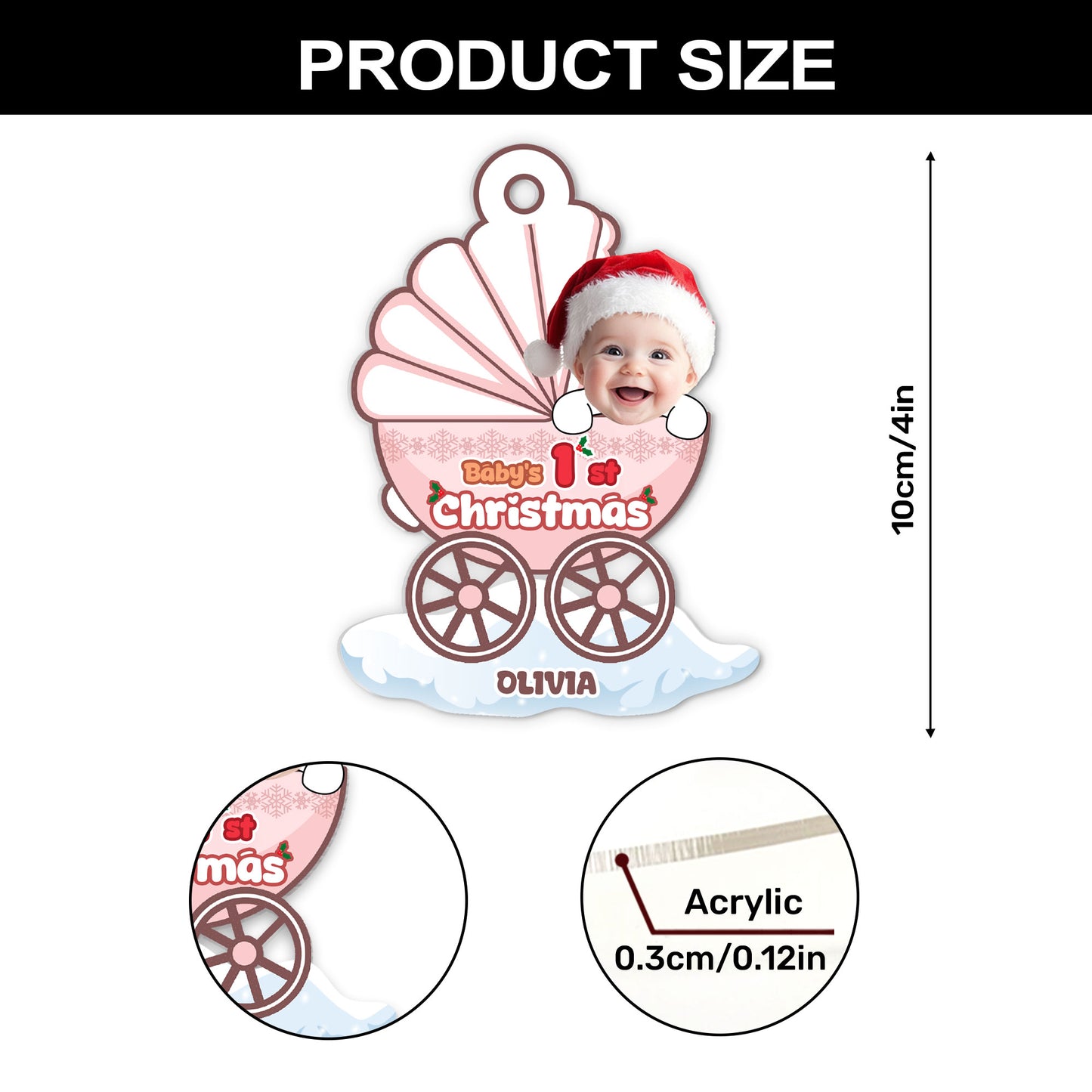 Baby's First Christmas - Personalized 1-Side Acrylic Ornament DSACODPA2147L