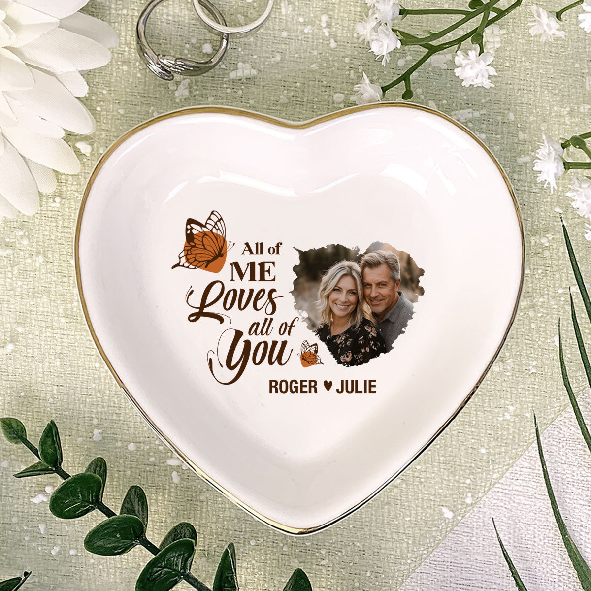 All Of Me Loves All Of You - Personalized Heart Shaped Jewelry Dish DSSHSCRDHLPA2405T