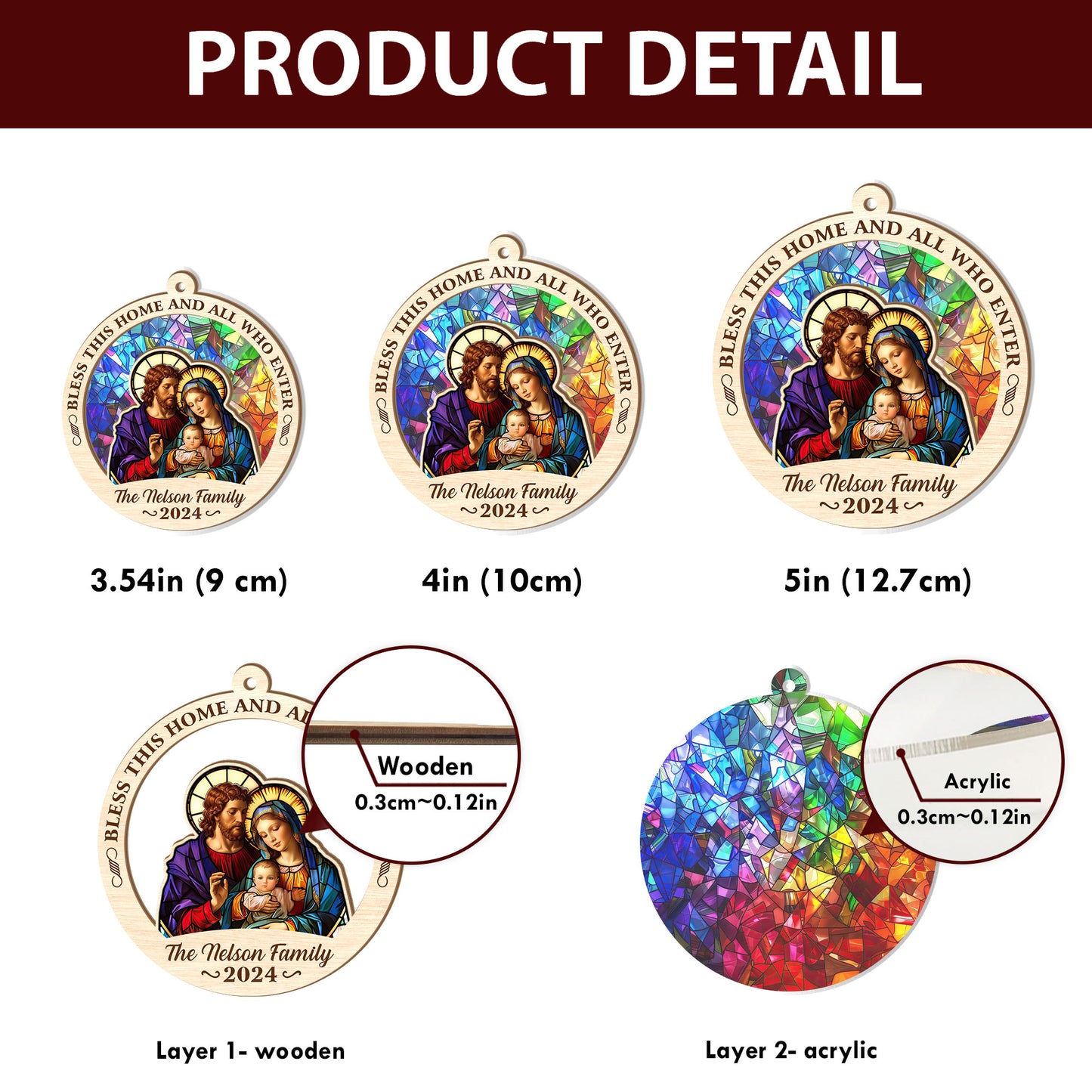 Bless This Home And All Who Enter - Personalized Suncatcher Ornament DSSUNOPHA1106M