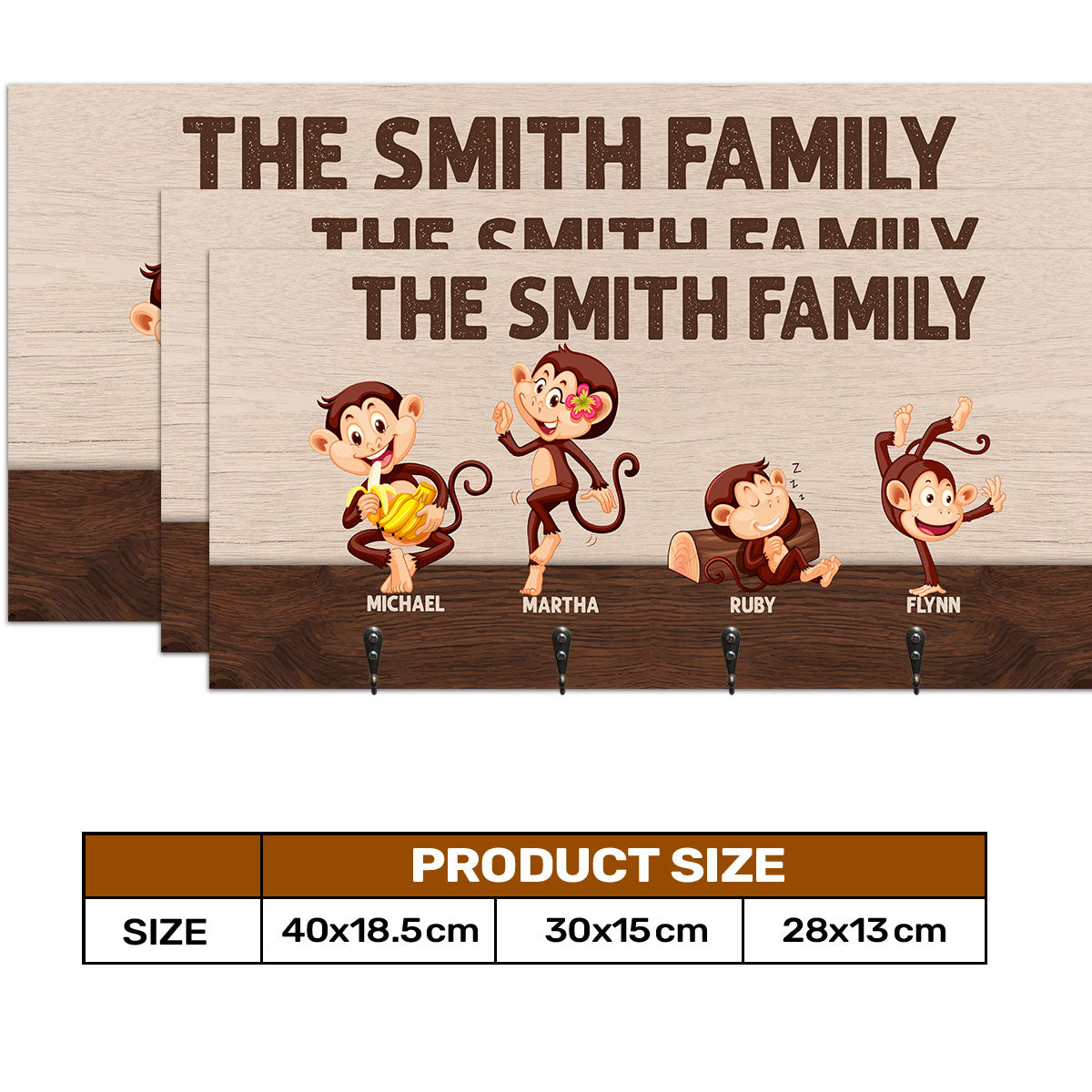 The Monkey Family - Personalized Key Holder DSUWKHCSDN1968M