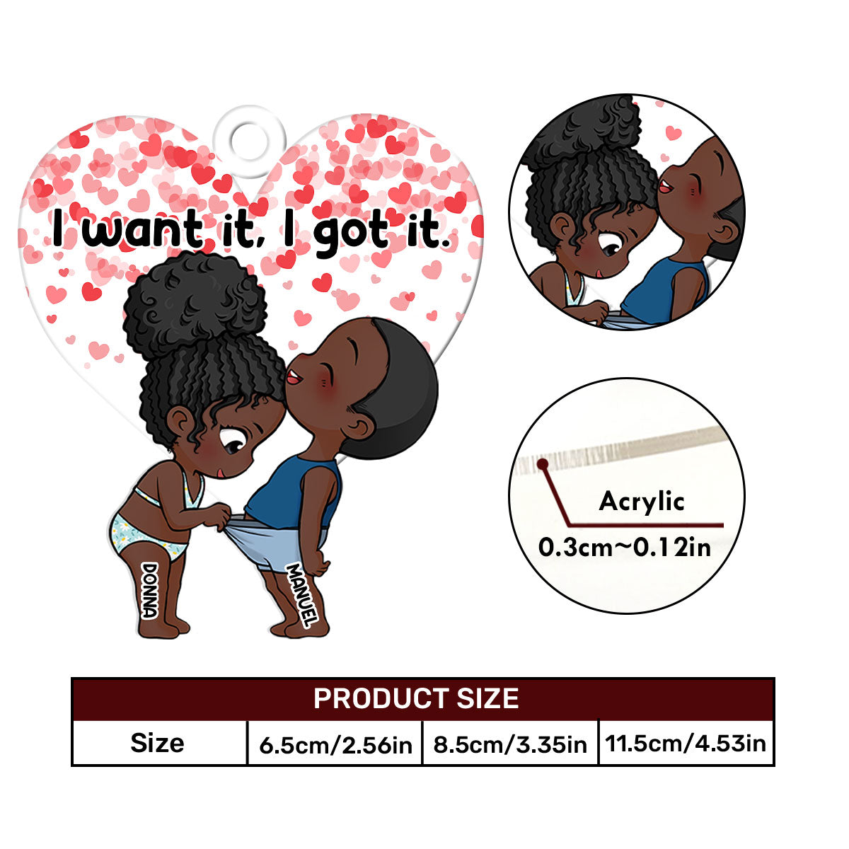 It's My Present Funny Couple - Personalized Custom Car Ornament DSUPCHOLN1561D