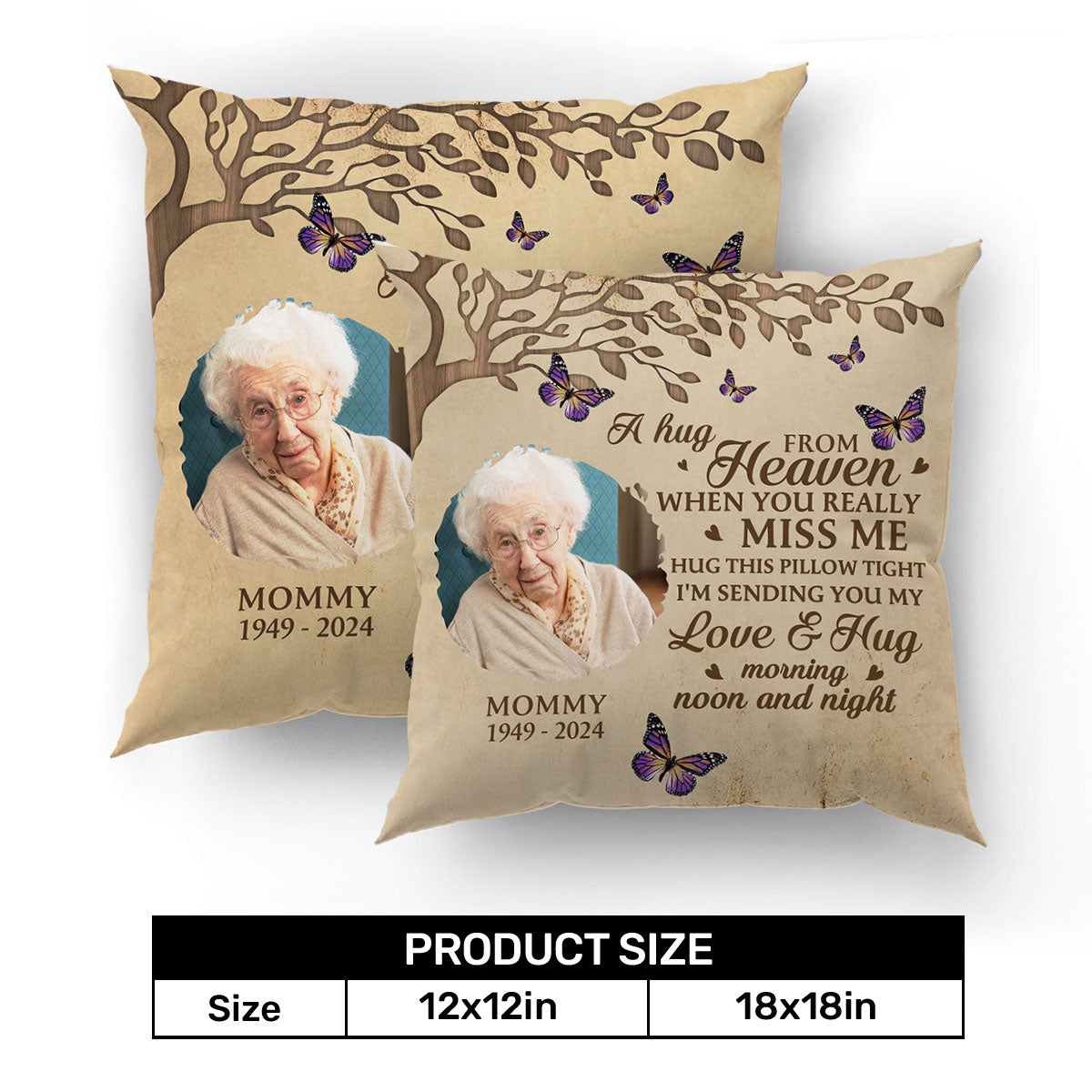 A Hug From Heaven - Personalized Crystal Velvet Pillow DSPILWHLPA2025M