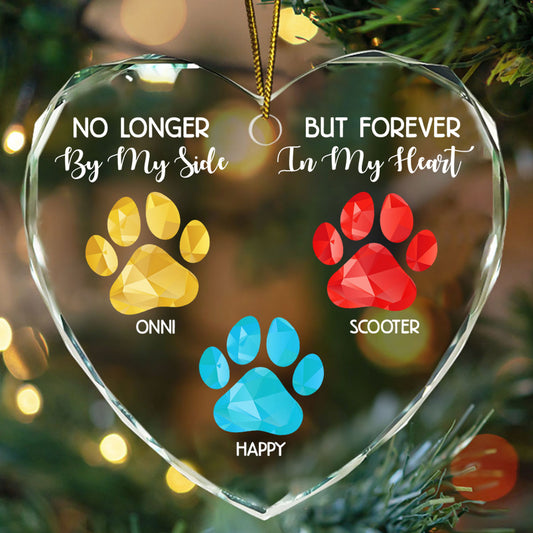 Pet Lovers Forever In My Heart - Personalized Heart Shaped Glass Ornament DSHGOHLN2136TA